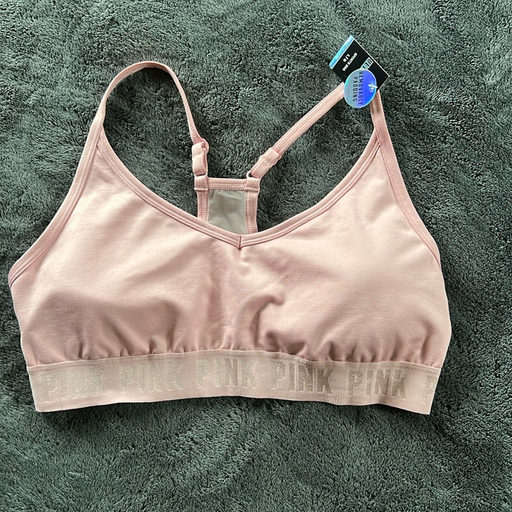 NWT PINK Brand Sports Bra - Size Large - Pink